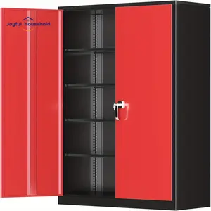 Living Room Bedroom Metal Garage Storage Cabinet, Steel Lockable Storage Cabinet With Doors And Shelves, Office Storage Cabinet Tall Metal Cabinet For Garage Office School Gym Warehouse