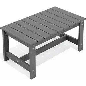 SERWALL Outdoor Coffee Table, HDPE Patio Coffee Table for Outside