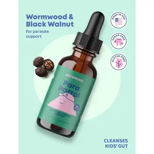 Joyspring Para Patrol Wormwood & Black Walnut Liquid Cleanse - Gentle Detox & Digestive Support for a Healthy Gut Healthcare Supplement Made in USA Sugar-Free Gluten-Free