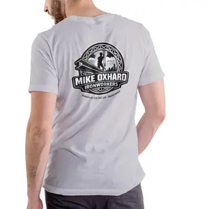 Men's Short-Sleeve Crew Neck Soft Cotton Fabric T-Shirt - Breathable Menswear, Unisex Ironworkers Themed Mike Oxhard Funny Casual Top