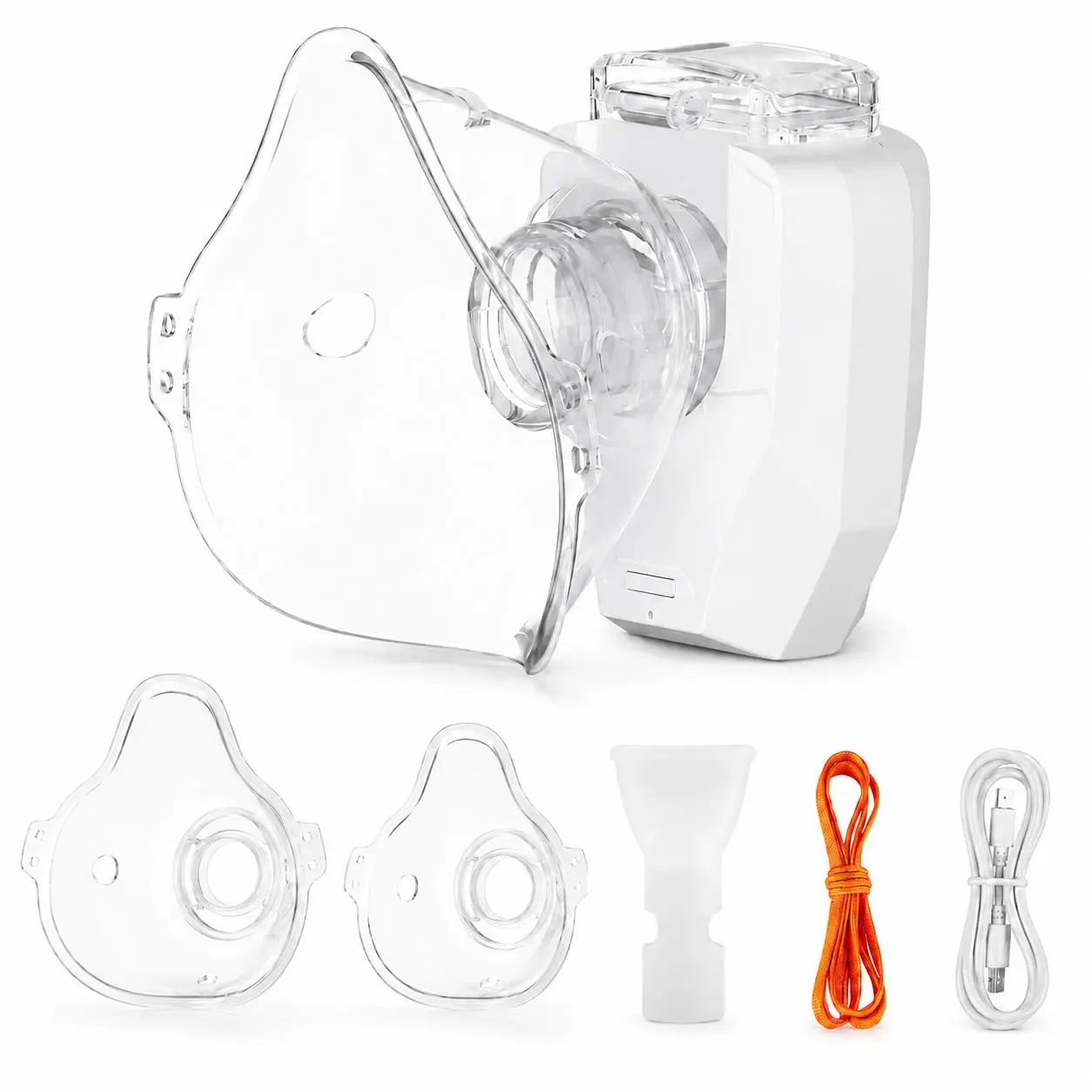Portable Rechargeable Mesh Nebulizer – USB Rechargeable Nebulizer Machine with Face Mask & Mouthpiece, Self-Cleaning Function, Compact Design for Home & Travel