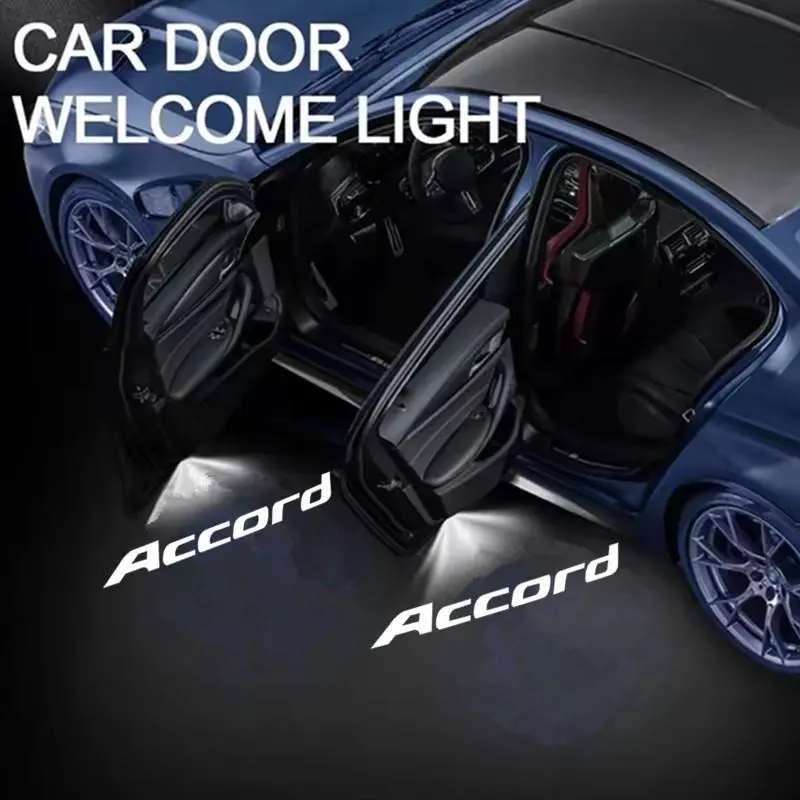 Led Car Door Ghost Light Emblem Logo Laser Projector Welcome Lamps 2pcs For Honda New Accord 2014 2015 2016-2024 Car Accessories