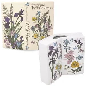 Open Book Vase, Almanac of Wildflowers