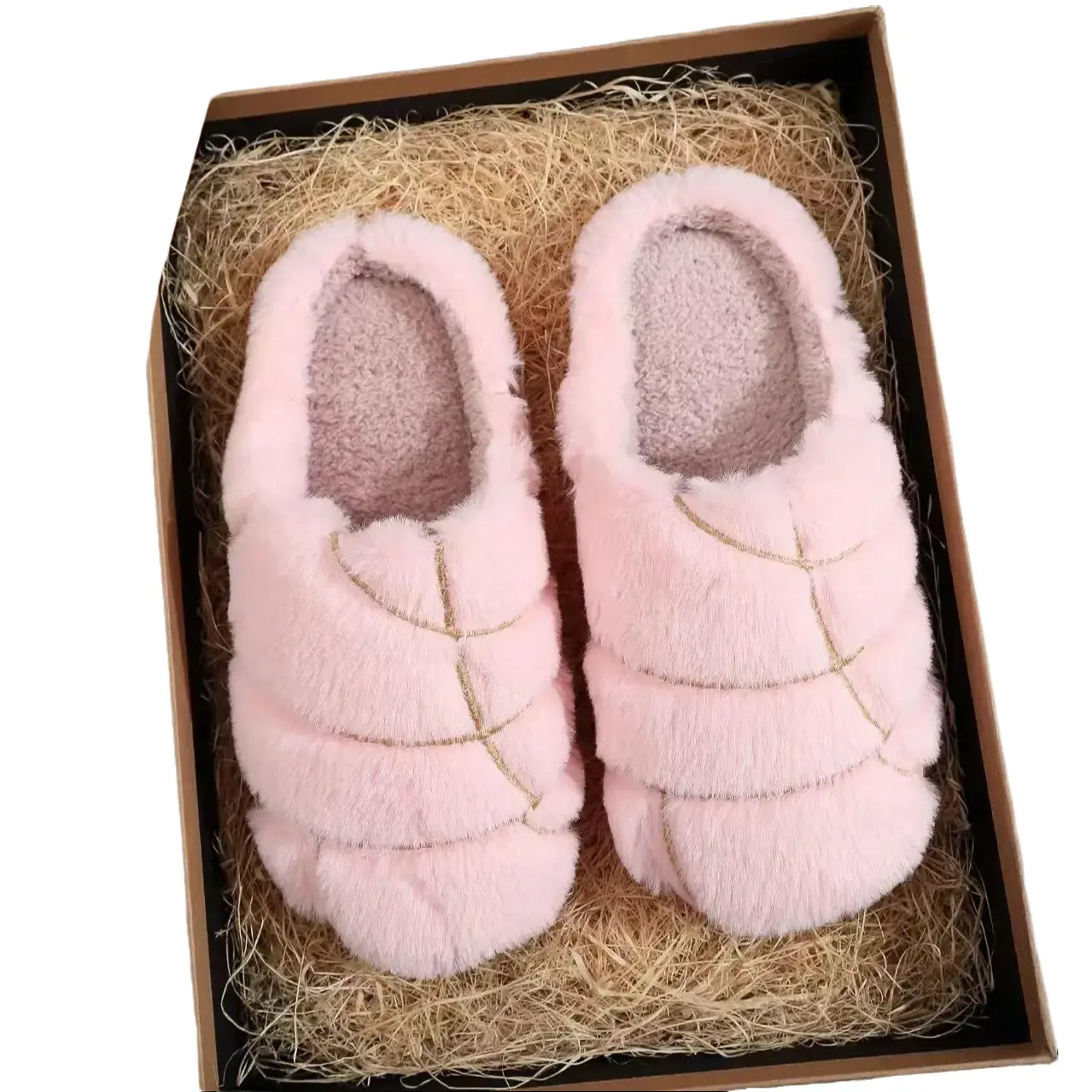 Women's Unisex Fluffy Cotton Fur Slippers - Soft Plush Memory Foam Round Toe Casual Slip-On Indoor Footwear with Ankle Coverage, Indoor Wear