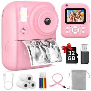 2026 Instant Camera with 32G Memory Card, Polaroid Camera Portable Travel Camera, Fast Photo Printing, Educational Children'sToy, Instant Printcamera, Birthday gift, Durable Charging, For All Ages Toycamera