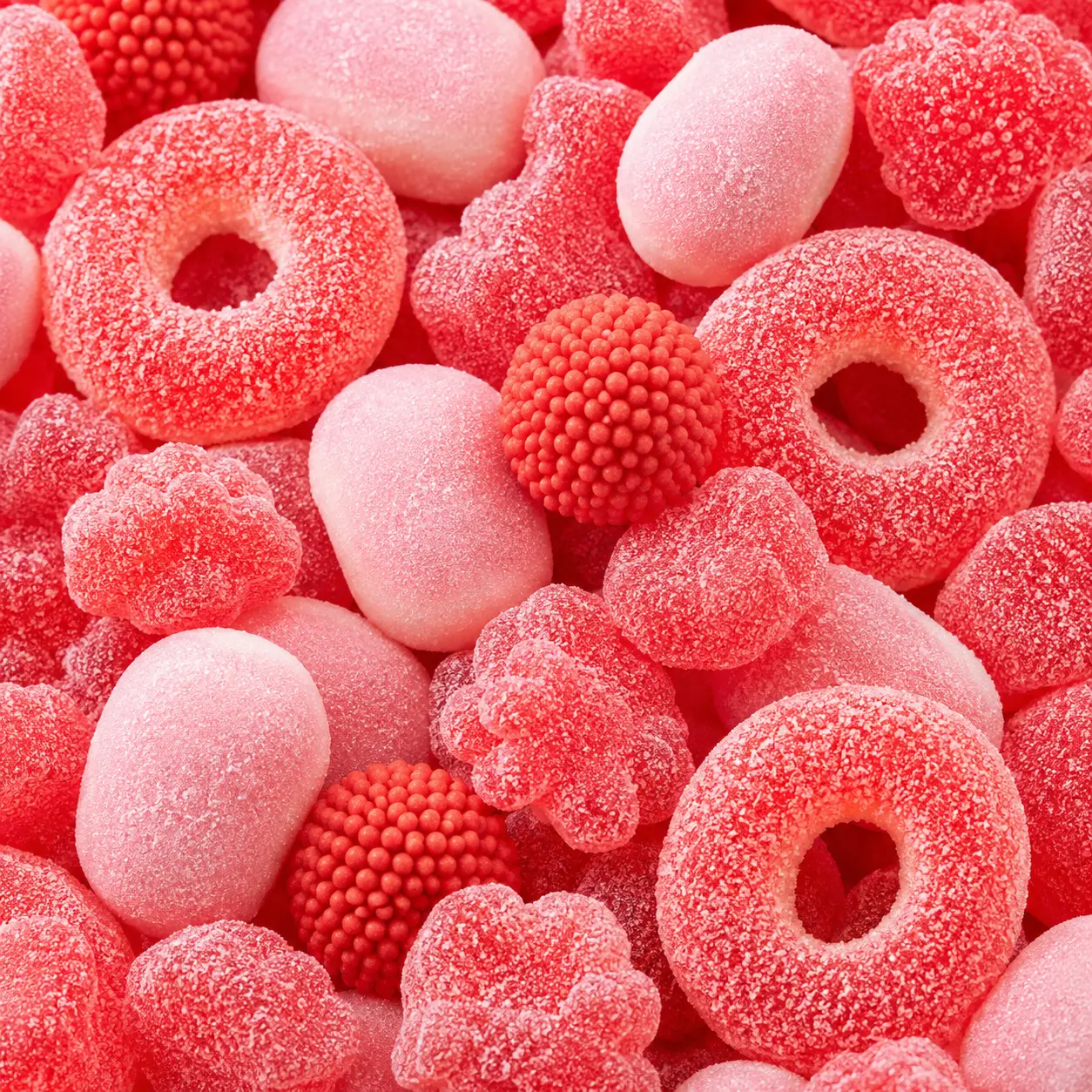 Pink Assorted Gummy Candy Mix, 1 lb Bulk Candy Bag with Peach Rings, Gummy Bears, Strawberry Gummies and Sweet & Sour Candy for Baby Shower Favors, Party Treats and Candy Buffets