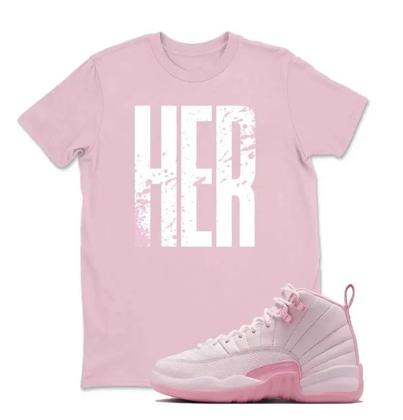 HER Graphic Tee Shirt To Match Jordan 12 Pearl Pink Sneaker, 12 Pearl Pink Shirt, Unisex Clothing, Pink 12s Outfit, Gift for her, Size S-5XL