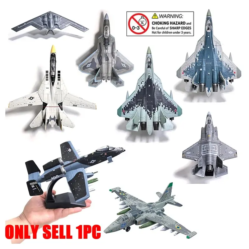 1:72 Scale Fighter Jet Building Blocks, Plastic Building Blocks, Us F22 F35 F14 B2 Stealth Aircraft, Russian Su-35 Su-57 Model, Perfect Birthday Gift Toy, Aircraft Building Set