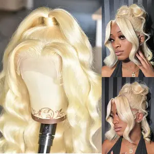 Gk 613 13x6 Lace Front Wig Human Hair 200% Density Body Wave Blonde Lace Front Wigs Human Hair Pre Plucked Blonde Wig Human Hair 613 30inch