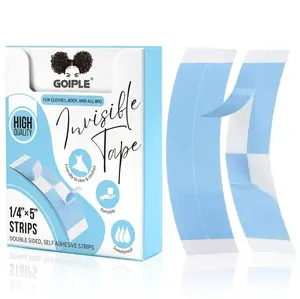 Blue Double Sided Waterproof Lace Wigs Adhesive Tape Strips for Front Wig , Strong Fashion Clothing Body Tape
