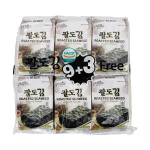 PALDO Korean Roasted Seaweed Snacks - Original Flavor, 5g x 12 Packs, Savory Gim, Ready-to-Eat, Perfect for Kimbap & Sushi Rolls