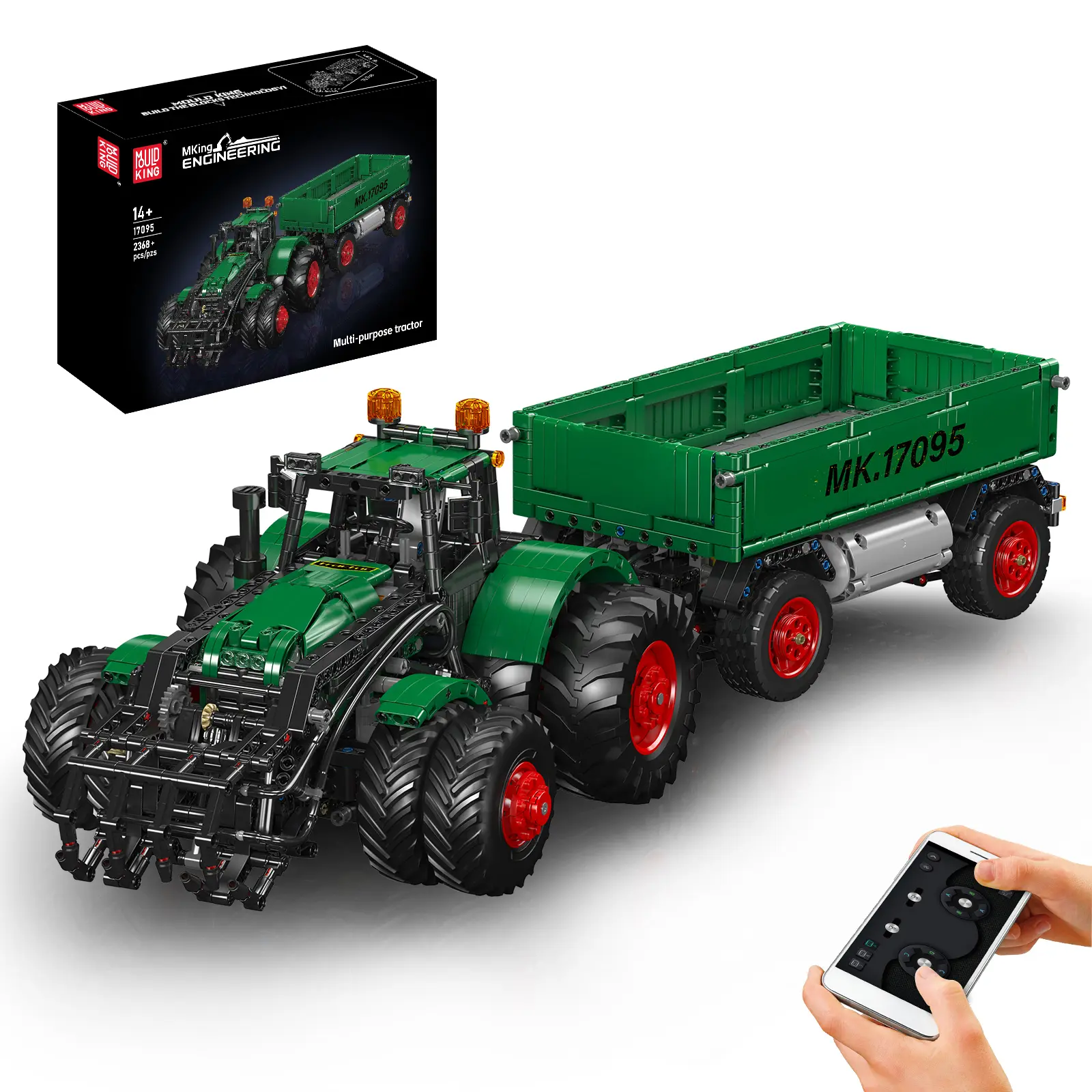 Mould King 17095 Remote Control Tractor Vehicle Truck Building Block Toy 2368 Pieces