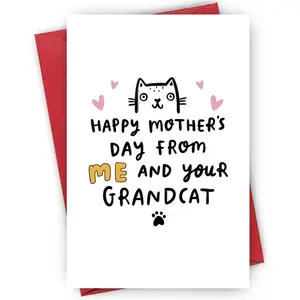 1PC Cat Mom Mother's Day Card, Perfect for Mother's Day, Mom Gift, Sweet Message, Handmade Greeting Card for Cat Lovers