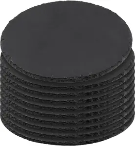 10 PCS 7.9 Inches Slate Board, Black Round Slate Charcuterie Boards for Dishes, Meat, Appetizers