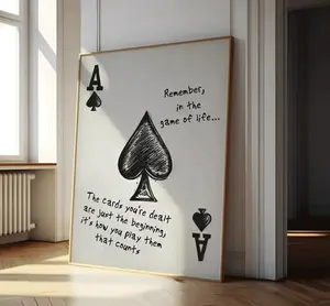 Ace of Spades Motivational Wall Art, Mental Health Inspirational Printable, Home Decor & Gift Idea Modern Art Design Modern Minimalist Design