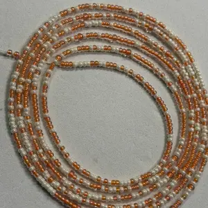 Peaches and cream tie on waist bead
