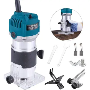 Router,Router Tool  Trimmer Router Electric Hand Trimmer Laminate Milling Engraving Hand Machine Joiner Tool Electric for Slotting Trimming Carving 110V 800W 30000R/MIN(Blue)