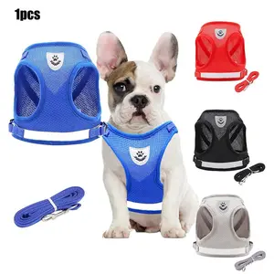 New Dog Harness Leash, Reflective Breathable Puppy Chest Strap, Outdoor Pet Vest, Non-Straining Rope, Small Dogs and Cats