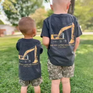 Excavator Boy's Short Sleeve Shirt, Southern Boy Co Shirt, Family Matching Outfits, Dad And Son Tee, Young And Adult Shirt