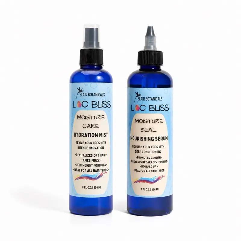 Moisture Care Bundle: Hydration Mist and Nourishing Serum Hydrate Lightweight Daily Moisture for Locs and Braids
