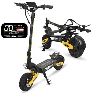 EOEOTWO,  adult off-road electric scooter, 1200W motor fast electric scooter, top speed of 28 MPH, range of 20 miles, 11-inch off-road tires, maximum load of 330 pounds, front and rear shock absorption, folding