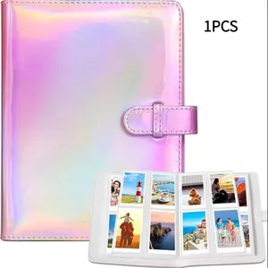128 Pockets Mini Photo Album for Fujifilm Instax Mini Camera, Polaroid Snap,SocialMatic Instant Cameras, Photo Strip Album, Illusion Purple