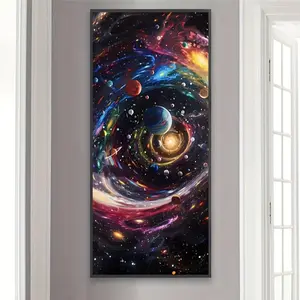 Space Themed Galaxy DIY Diamond Arts Colorful Painting Kit, DIY 5D Diamond Arts Colorful Painting Kit, Wall Art Decor for Home Living Room Bedroom