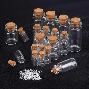 45-Pack Glass Bottles with Cork Lids with 50 Eye Screws and 3 Funnels, Colorful Wish Bottles, Home Living Room Office Decor, Contemporary Style, for Christmas, Halloween (0.5ml, 1ml, 3ml, 5ml, 10ml) - Tools & Hardware.