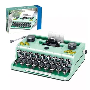 820PCS Typewriter Building Block Model, Classic Creative Mechanical Retro Toy, Desk Decoration, Educational Stem Building Blocks Toy, Holiday Gift for Adults Kids
