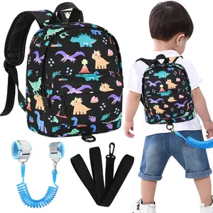 BY-013   Toddler Backpack Leash, Cute Kids Backpack with Anti Lost Wrist Link, Mini Child Backpack Leash Baby Walking Harness for Travel, Small Dinosaur Backpack Tether for Boys Ages 1-3