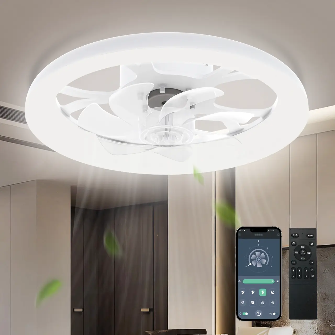 GALENTAL Cristais Multifunctional Ceiling Fan with Light, Remote Control/APP, 6 Wind Speeds, Timing Function, Reversible DC Motor, Adjustable Brightness & 3 Color Temperatures, Low Noise for Living Room, Bedroom, Study, Summervibes GALENTAL Cristais Multifunctional Ceiling Fan with Light, Remote Control/APP, 6 Wind Speeds, Timing Function, Reversible DC Motor, Adjustable Brightness & 3 Color Temperatures, Low Noise for Living Room, Bedroom, Study, Summervibes