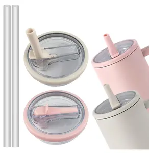 2 PCS 40 oz Stanley Quencher Replacement Lid Flip Straw Spill Proof Splash Resistant Tumbler Cover Fit for HydroJug Traveler No Leak