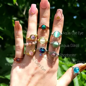 Gold Crystal Ring, Custom Crystal Wire Wrapped Rings, Unique Gemstone Rings, Rings for Women, Rings, Ring