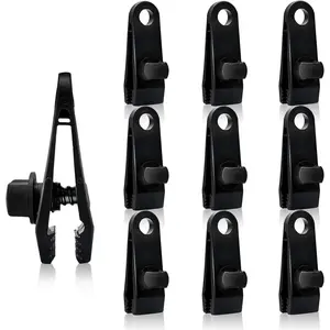 10pcs tarp clips heavy duty lock grip plastic tarp clamps reusable linoleum tent clip canvas clips for outdoor garden farm