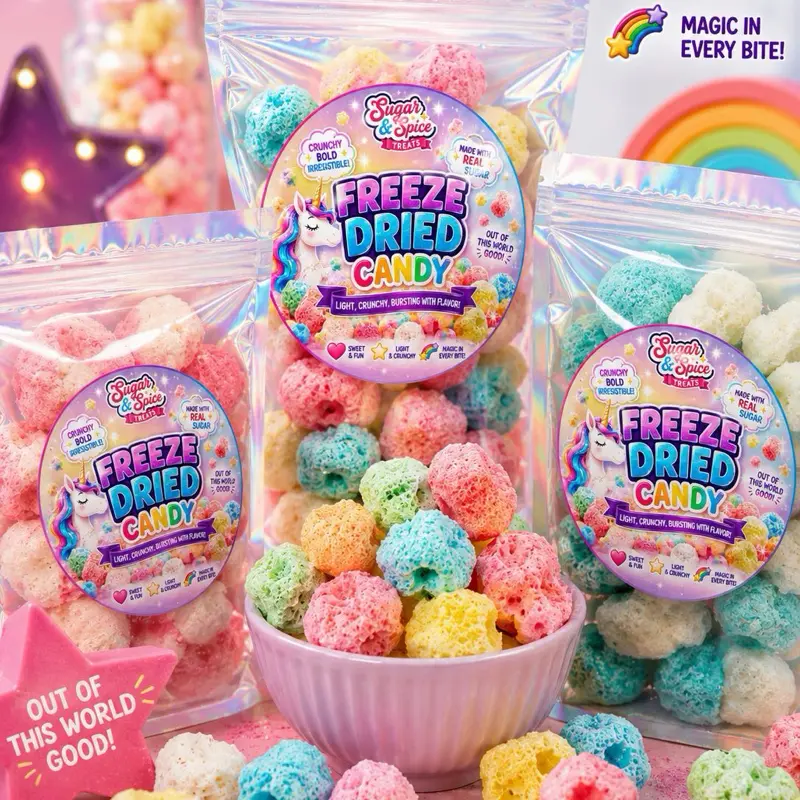 Freeze Dried Candy - Assorted Fruit Flavors, Crunchy Snack for Kids, Adults