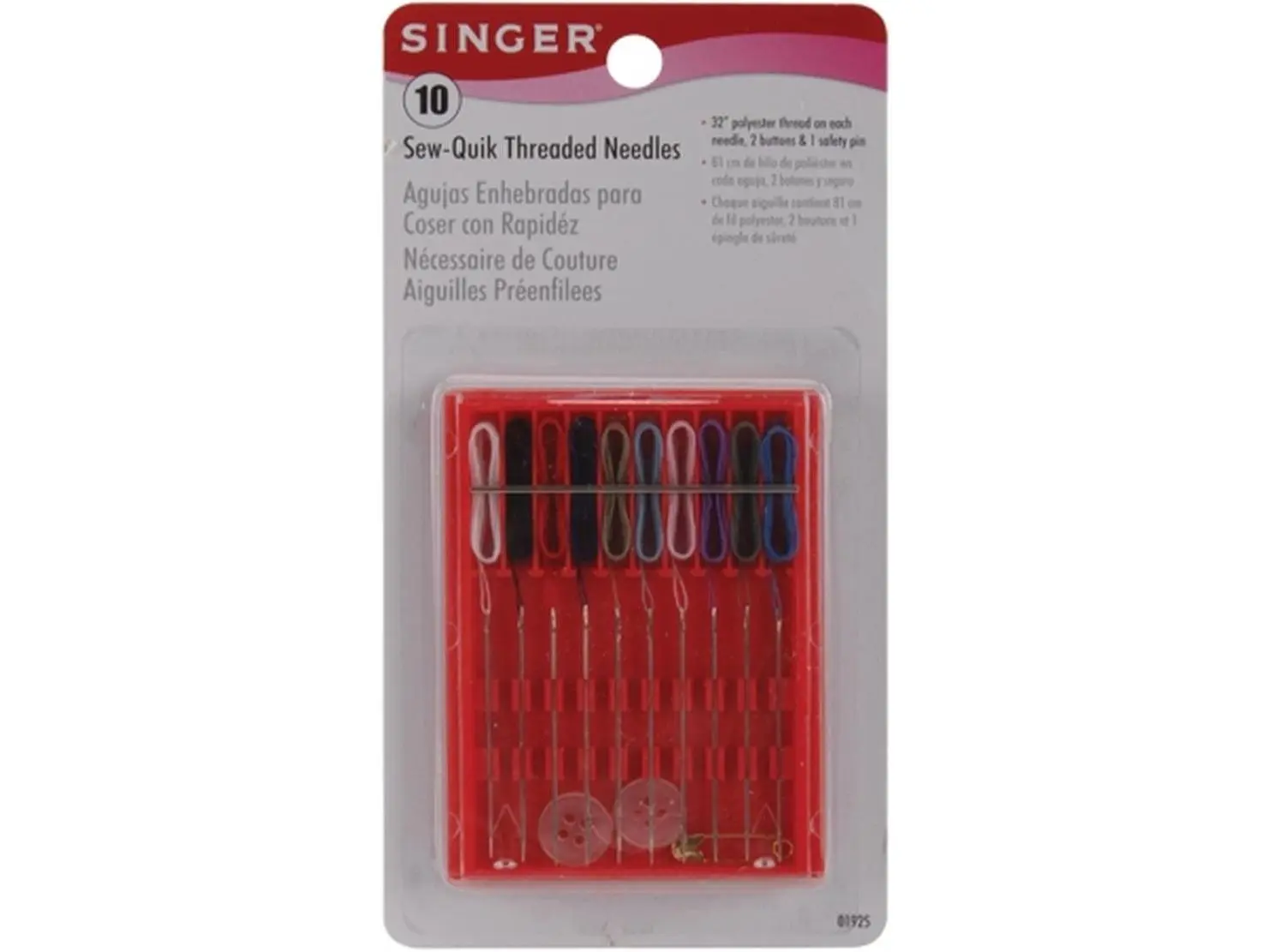 Singer 1925 Sew-Quik Boxed Kit Reusable Practical Hand Sewing Needles - 10 Pieces Set for Textiles, Soft Furnishings, Home Craft, Spun Polyester Projects, Boxed Kit Hand Sewing Needles, Multiple Hand Sewing Needles