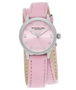 Stührling Vogue 646 Quartz Women's Fashion Watch - 31mm, 30M - 50M Waterproof, Numerals and Dot Hour Markers, Serrated Bezel, Stainless Steel