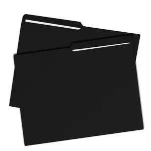 UOFFICE Black Letter Size File Folder 1/2 Cut Tab 100 Pack for Straight-Line Filing 11.75" x 9.5" Organizing File Folders