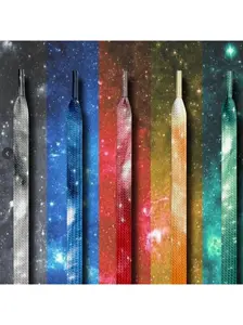 1 Pair of Shoelaces: Galaxy Starry Sky Flat Shoelaces with Unique Tie-Dye Print for Sneakers; Unisex Starry Sky and Galaxy-Themed Sneakers—A Must-Have Accessory for Effortlessly Stylish Footwear