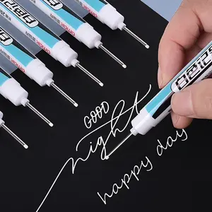 White Marker Pen (3 Counts), Quick Dry Marker Pen, Anti-fading Pen, DIY Craft Pen for Glass, Faux Leather, Wood, Metal, Art Markers, Drawing Markers