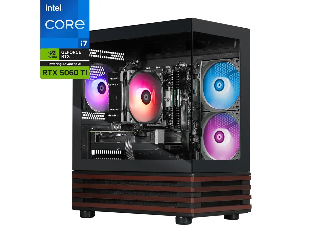 Thermaltake LCGS NE i1460T-V170W Gaming Desktop (Intel Core i7-14700F, NVIDIA GeForce RTX 5060 Ti 8GB, 32GB DDR4 3200Mhz Memory, 1TB NVMe M.2, 650W PSU, Wifi, Windows 11) N17W-B760-56T-LCS