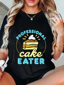 100% Cotton Professional Cake Eater Bakery Lover Cute Baking T-Shirt