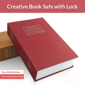 nnakoo Home Diversion Book Safe with 3-Digit Combination Lock, Authentic Book Design Compact-Discreet Heavy-Duty Steel Secret Storage Box for Cash Jewelry Passport, Home Office Supplies Decor