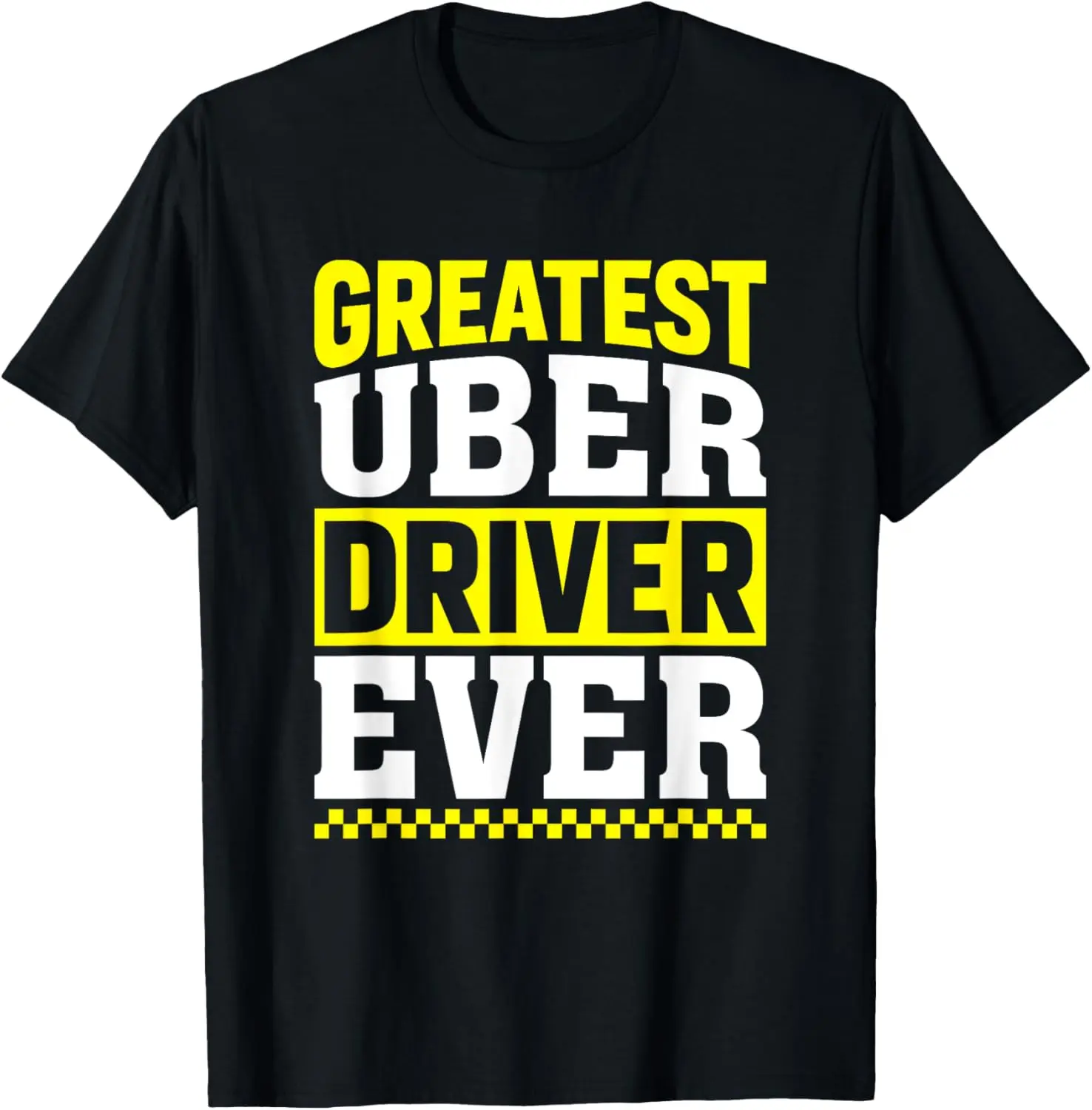 Women's 100% Cotton Short-Sleeve Round Neck Lady Streetwear Top - Everyday Casual Distressed "Greatest Uber Driver Ever" Funny Graphic Tshirt