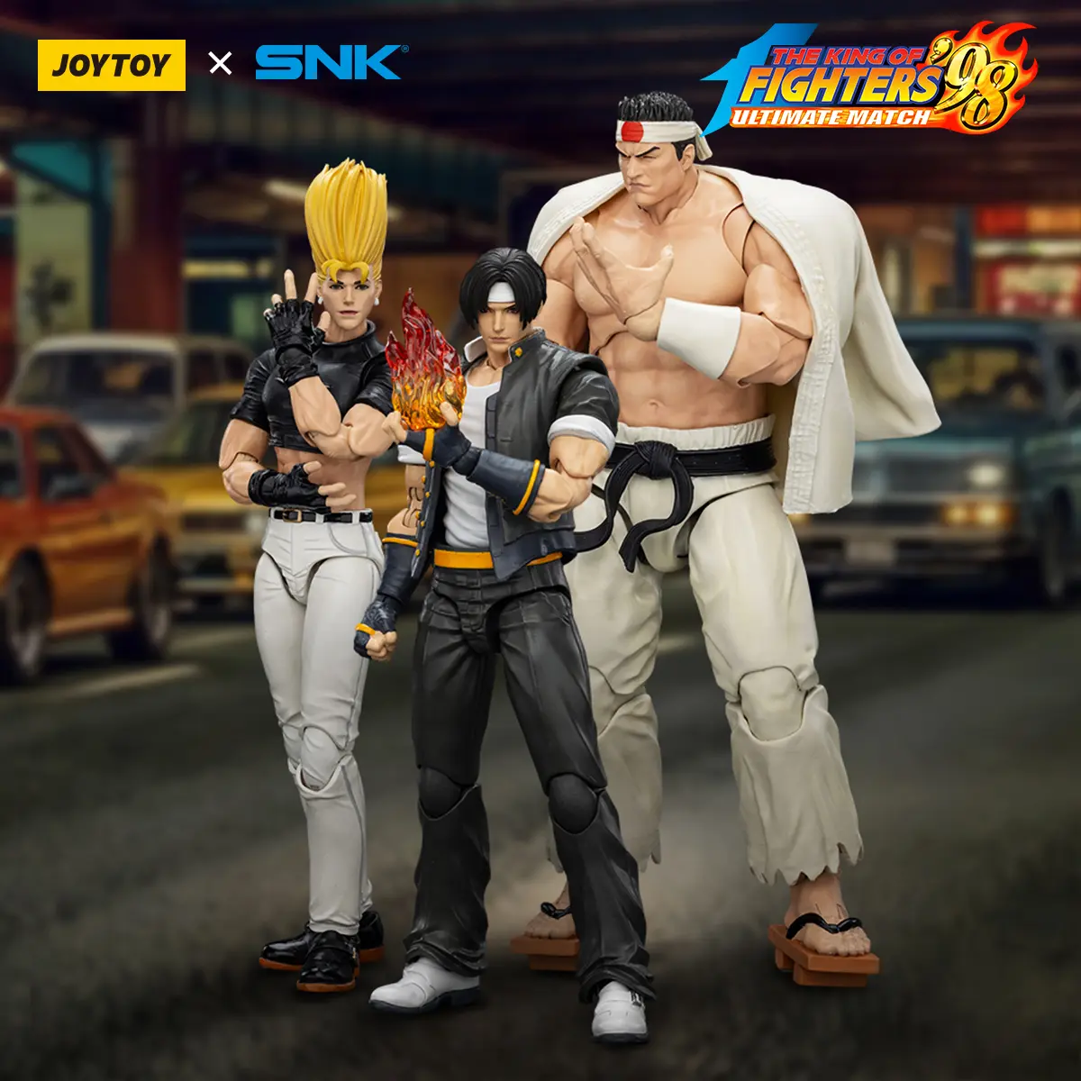 JOYTOY  SNK 1/18 Action Figures KOF 98UM Hero Team Kyo Kusanagi Hero Team Goro Daimon Hero Team Benimaru Nikaido