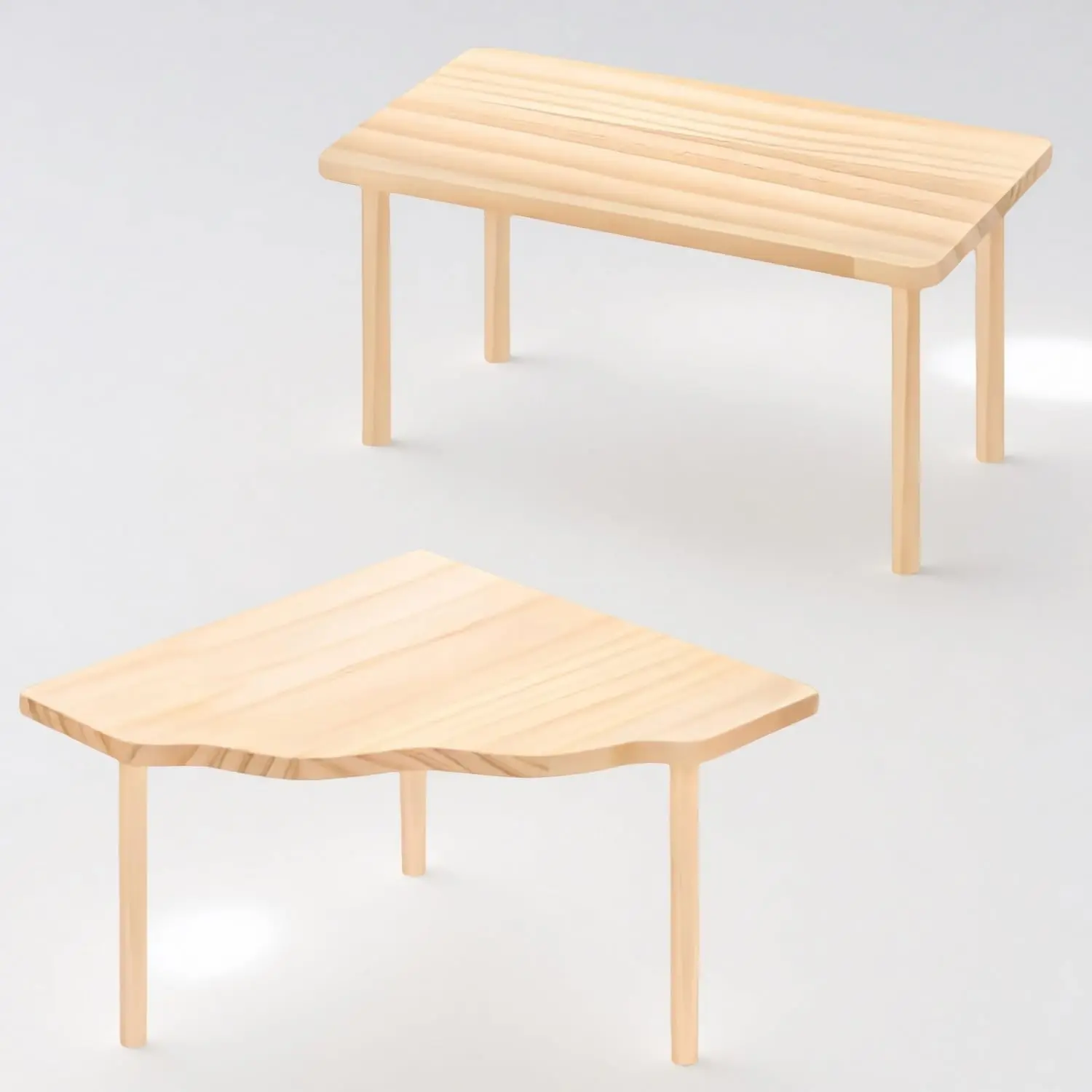 2-Piece Wooden Modular Hamster Platform Set Playground & Hide Cage Accessories for Dwarf Syrian Hamsters Gerbils Mice Degus Rectangle+Corner