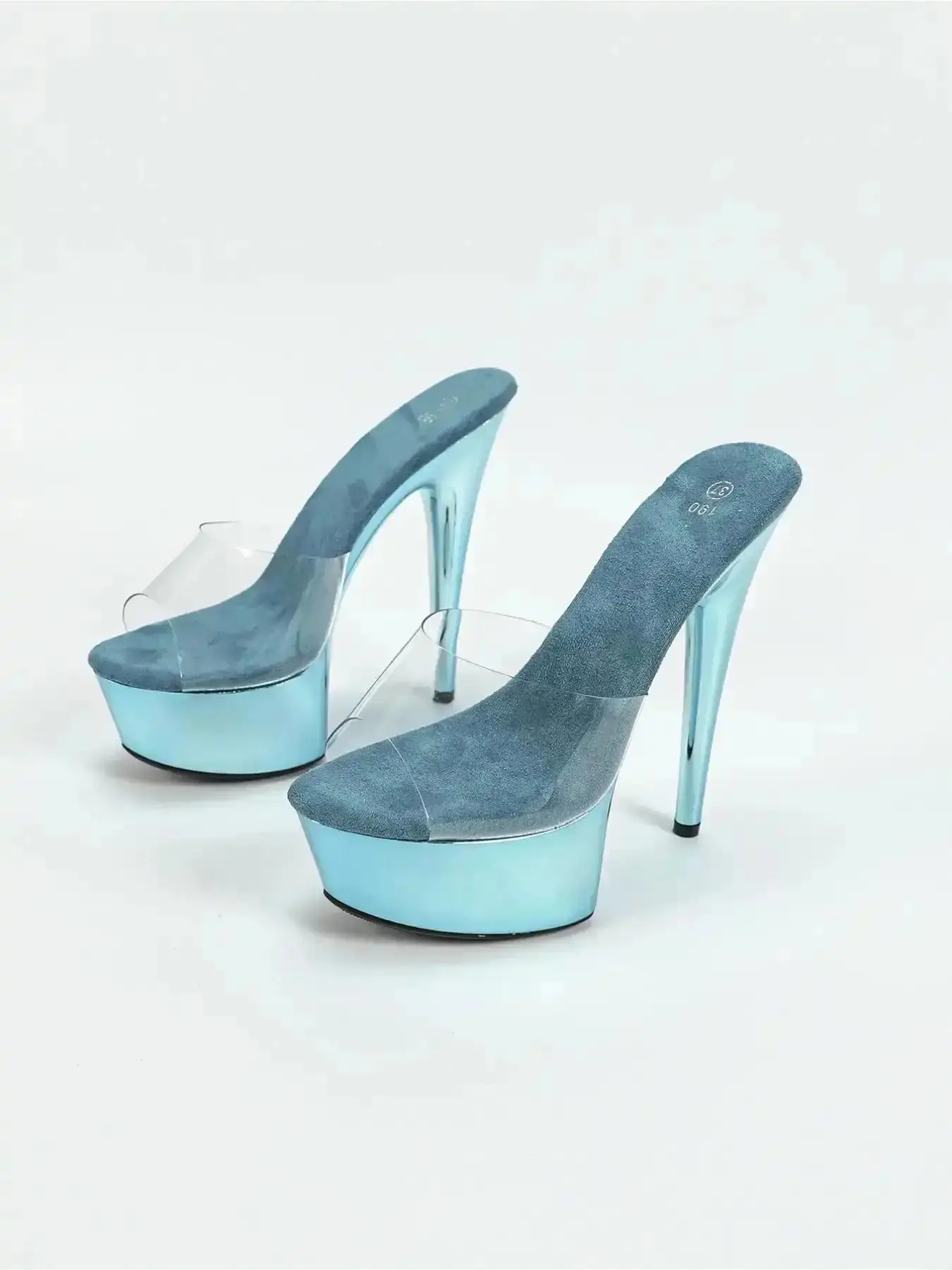 Peacock Blue Women Open Toe High Heel Sandals Stylish Elegant Waterproof Platform Customized Colors for Party Dance Valentine, Versatile, Lightweight, Classic, Casual, Relaxed, Comfortable