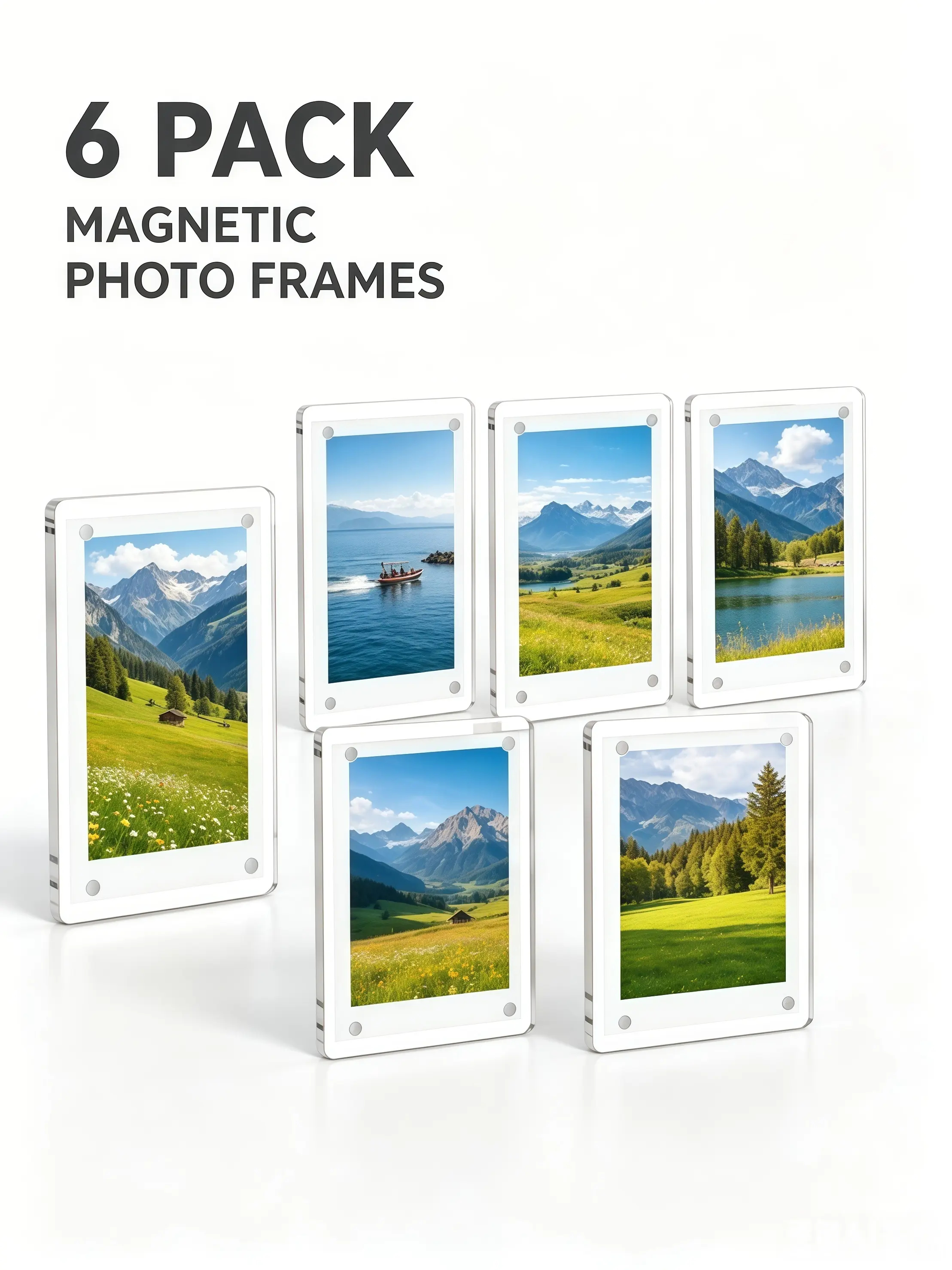 6-Pack Magnetic Mini Photo Frames  Display Your Polaroids Instantly