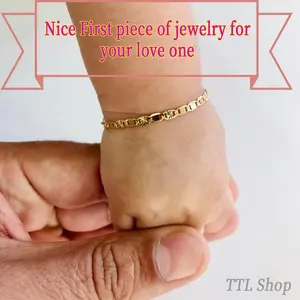 TTL Shop New Kids Gold Plated Bracelet - Fashion Accessory for Boys and Girls. Available in Multiple Sizes.