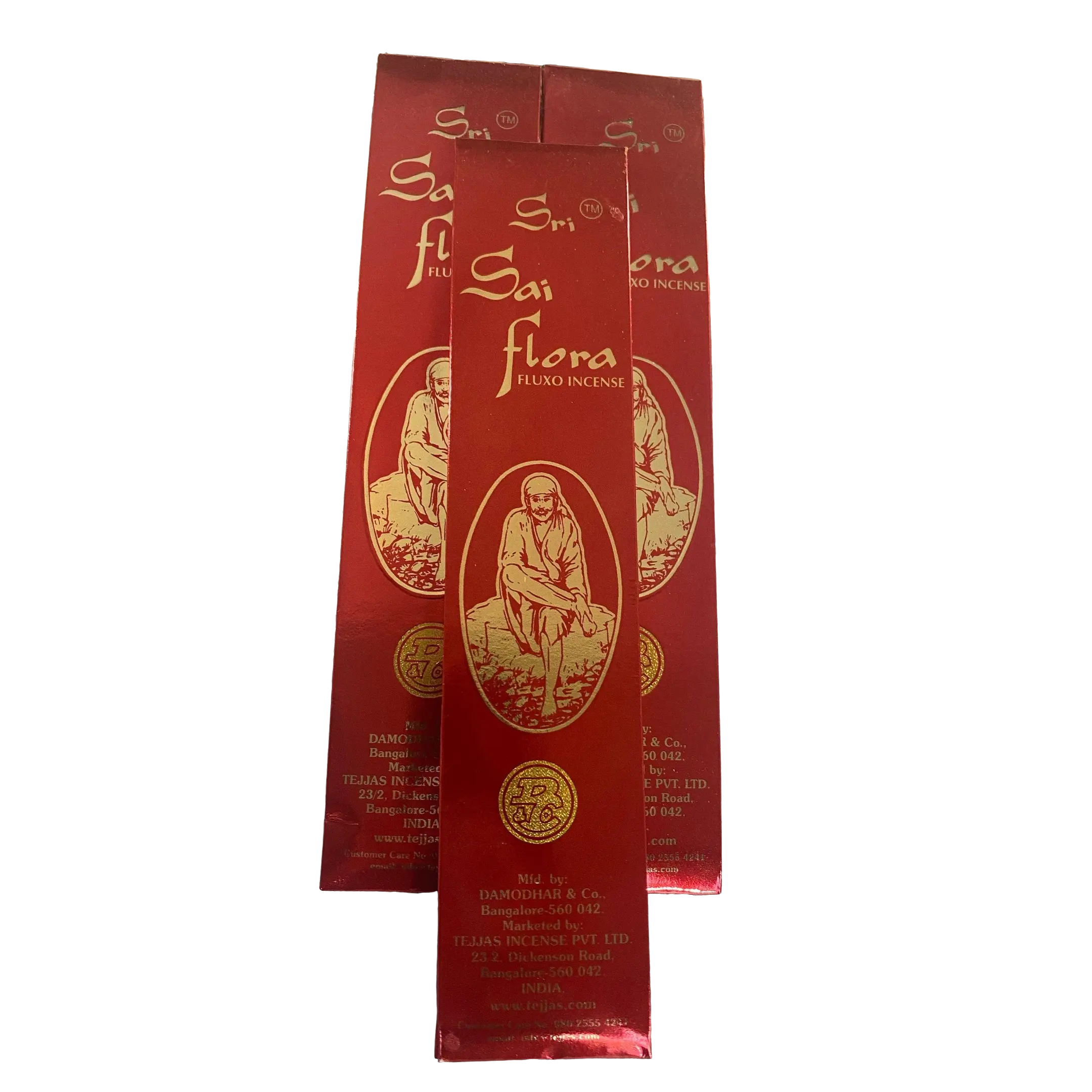 Sai Flora Natural Scent Hand-Rolled Incense Bundle - 3 Indian Temple Masala Dhoop Sticks Packages, 75g Flower-Infused Fragrance, Long Burn Stress Relief Home Fragrance Supplies